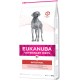 Torba z jedzeniem dla psów Eukanuba Veterinary Diets Intestinal, 12kg, z szarym sylwetką psa i tekstem o wsparciu dietetycznym dla zdrowia układu pokarmowego.