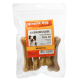 Miracle Dog Snacks natürliche 12 cm lange Rinderkauknochen für Hunde, 4 Stück in wiederverschließbarer Tüte mit Hundebild.