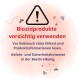 Warn-Dreieck über dem Text: Biozidprodukte vorsichtig verwenden; Etikett und Produktinformationen lesen; Sicherheitshinweise beachten.