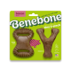 Tiny 2-pack of Benebone dog chews, featuring a dental chew with cleaning ridges and an easy-to-grip wishbone, both in bacon flavor.