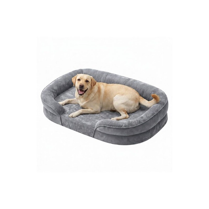FEANDREA Hundebett, Hundekissen, abnehmbarer, waschbarer Bezug, rutschfest M-XXXL