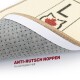 Eine Nahaufnahme einer Haustiermatte, die ihre strukturierte Unterseite mit rutschfesten Punkten zeigt, mit dem Text "ANTI-RUTSCH NOPPEN für ein festen Halt."