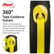 Flexi retractable dog leash featuring a 360° tape guidance system, highlighted with a yellow tape and black handle.