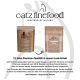 Zwei Katzenfutter-Packungen von catz finefood mit alten und neuen Designs, mit Text über 15 Jahre Premiumqualität.