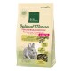 Tüte Real Nature Optimal Menu für Zwergkaninchen, mit einer grauen Kaninchenillustration, dem Etikett "JUNIOR" und Details zu Inhaltsstoffen und Vorteilen.