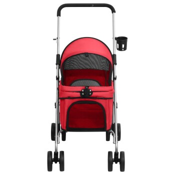 Hundewagen - Faltbar (76x50x100) rot