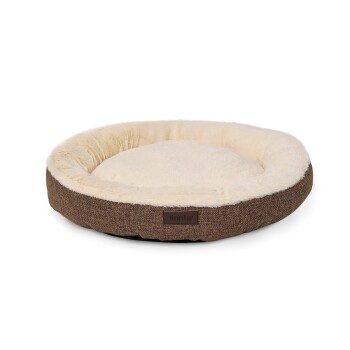 Rundes Hundebett braun M