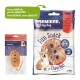 Pet snacks image with "Fun Snack Chew Ball" and "KAUBALL" packages, featuring a smiling corgi and text about quality and beef rawhide.