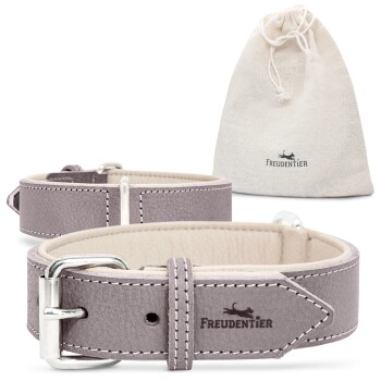 gefüttertes Halsband aus Leder L