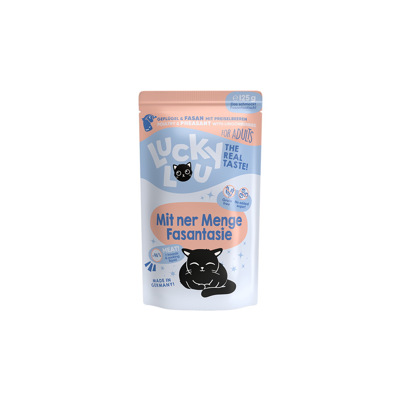 Lucky Lou Nassfutter Katze Adult Geflügel und Fasan 32x125 g