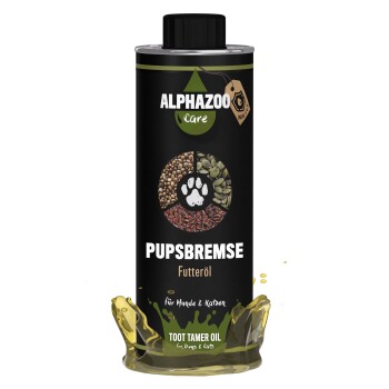 ALPHAZOO Pupsbremse Futteröl für Hunde und Katzen 500 ml