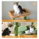 Katzenbaum mit einer großen oberen Plattform (17,7") und natürlichem Sisal-Stütze, mit einer Katze, die darauf spielt und sich entspannt.