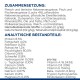 Zutaten und Nährwertinformationen für Haustierfutter, einschließlich Fleisch, Fisch und verschiedenen Nährstoffen wie Protein (8,5%) und Fett (4,0%).