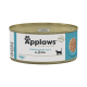 Applaws natürliche Katzenfutterdose, die Thunfischfilet in Brühe enthält, 156g, mit einer Katzensilhouette und dem Text '100% natürliche Zutaten.'
