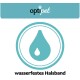 Logo von "optipet" mit einem Wassertropfen-Icon und dem Text "wasserfestes Halsband," das auf ein wasserdichtes Halsband für Haustiere hinweist.