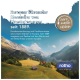 Malersches Berglandschaft mit einer Hütte, die Rotho hervorhebt, einen europäischen Haushaltswarenführer seit 1889, mit einem Logo für "Null Abfall Vision".