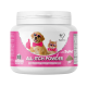NutriPaw 'ALL-ITCH POWDER' white tub, pink label with dog and cat wearing sunglasses and bow ties.