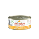 Blikvoer voor katten van Almo Nature, gelabeld 'HFC Natural', met kipfilet. De tekst bevat '100% Winst voor de Natuur.'