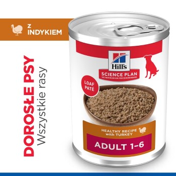 Puszka karmy Hill's Science Plan (loaf pâté), Healthy Recipe with Turkey — Adult 1–6