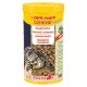 Behälter mit Sera Reptil Carnivor Nature Schildkrötenfutter (310g) mit einem Schildkrötenbild und mehrsprachigem Text, der angibt, dass es eine Hauptnahrungsquelle ist.