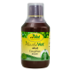Braune cdVet-Flasche eines Hustemittels mit der Aufschrift 'HustaVet akut', Lungenillustration und '100% NATUR'.