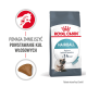 Worek z karmą dla kotów Royal Canin Hairball, z wizerunkiem kota i krokietów, twierdzi, że zmniejsza powstawanie kul włosowych w ciągu 14 dni.