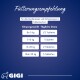 Fütterungsleitfaden für Haustiere: Dosierung nach Gewicht - bis 5 kg: 1/2 Tablette, 5-10 kg: 1 Tablette, 10-20 kg: 2 Tabletten, über 20 kg: 3 Tabletten. GIGI-Logo.