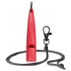Rote ACME-Hundepfeife mit schwarzem Lanyard und Clip, verwendet für Haustiertraining.