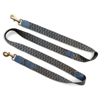 Premium Führleine – 3-fach verstellbar blau/ grau 2 m, 2 cm