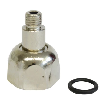 Metall-Haustier-Wasserflaschen-Düse mit gewindeartigem Anschluss und Gummi-O-Ring, entworfen für einfache Befestigung und Leckverhinderung.