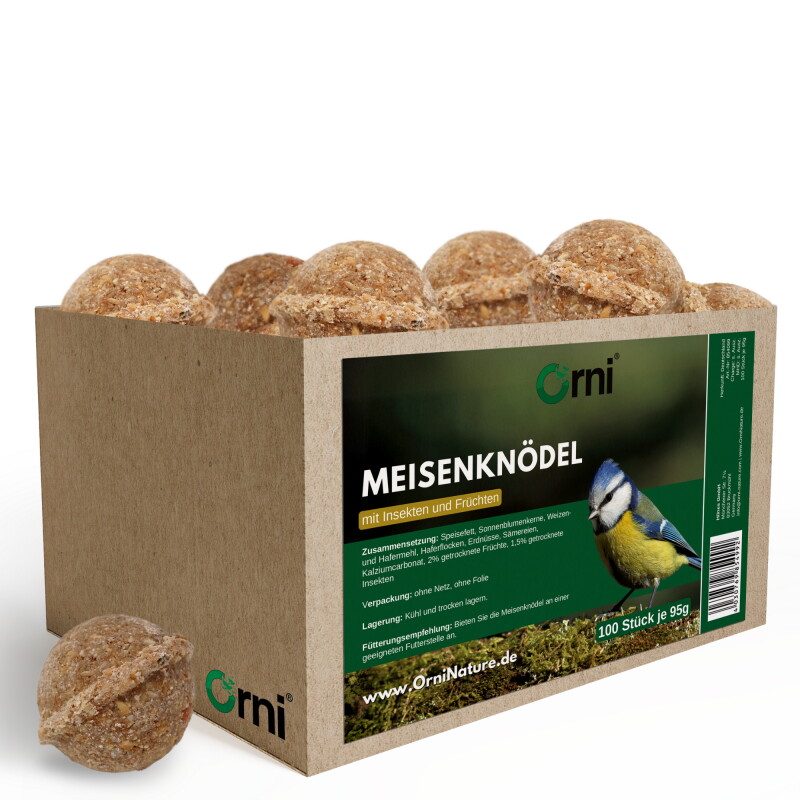 Orni Ganzjahres Meisenknödel mit Insekten ohne Netz 100 Stück