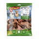 DeliBest getrocknete Rindfleischstreifen für Hunde, 800g Packung, mit zwei Hunden am See, beschriftet mit "Glutenfrei" und "100% natürlich."