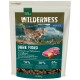 Hondenvoerzak 'Wilderness Dark Fjord' met een wilde kat en een meer, 70% vlees, 30% fruit/groenten, 0% toegevoegde granen.