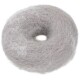 Grijze wollen kattenhaar donutvormige verzorgingsborstel voor het verwijderen van huisdierhaar.