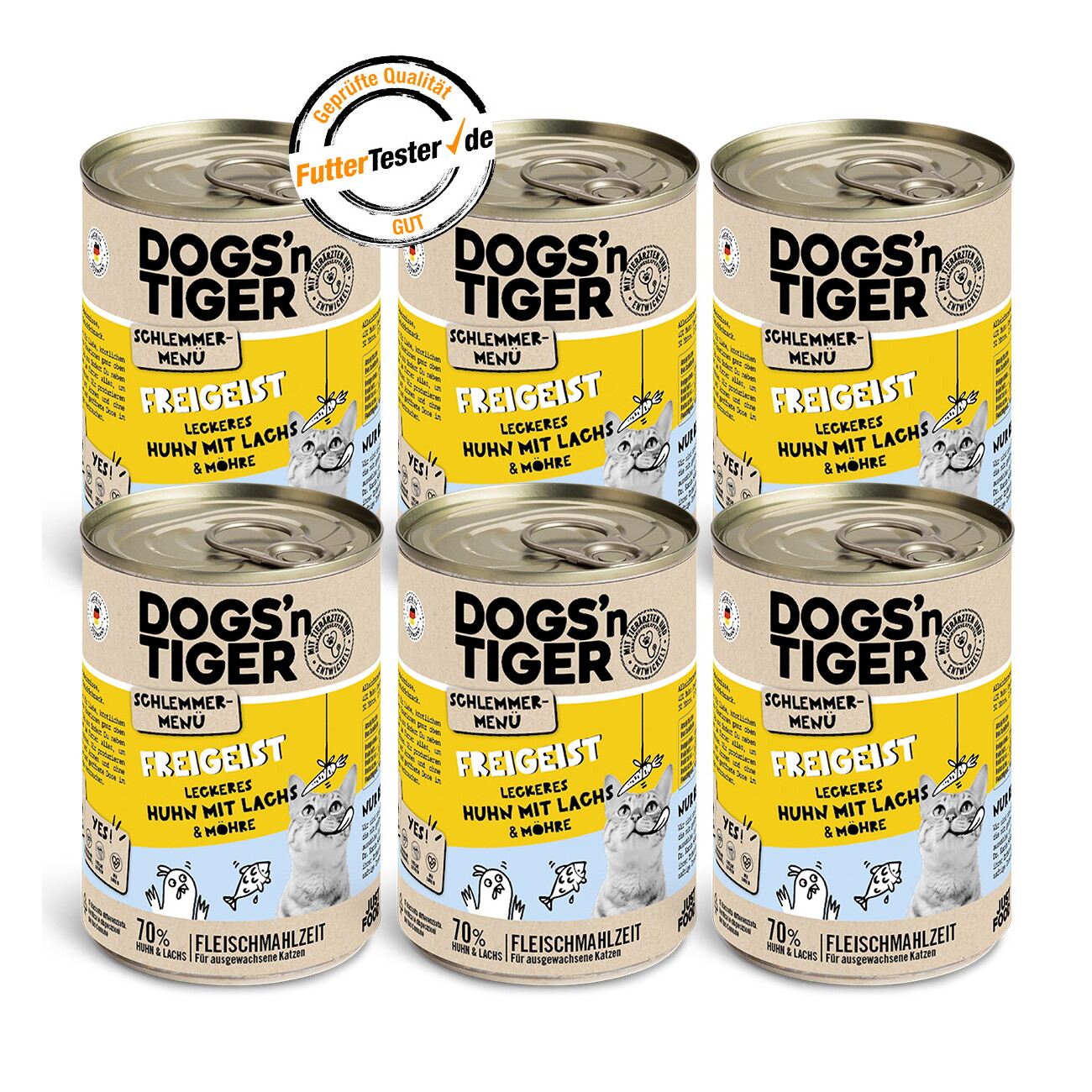 Dogs'n Tiger Freigeist Huhn & Lachs 6x400 g