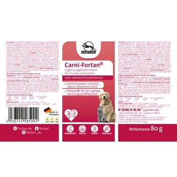 Blæse Tilsvarende Kategori Fortan Carni-Fortan Pulver mit L-Carnitin 0,08 kg | FRESSNAPF