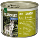 Dosenfutter für Hunde mit der Aufschrift "Wilderness True Country", das Huhn und Lachs enthält, mit 95 % Fleischanteil, 5 % Früchten und Kräutern sowie 0 % zugesetzten Getreide.