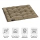 Beige gepolstertes Hundebett mit "Pointer" Logo; Icons für Weichheit, orthopädische Unterstützung, hergestellt in Deutschland und waschbar bei 95°C.