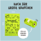 Helle grüne Hundekotbeutel mit der Aufschrift "Rudelkönig Kotbeutel", mit den Maßen 23 cm x 33 cm, und einem Hinweis auf die Kompatibilität mit Standardspendern.