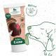Eine Tube Knuffelwuff Putencreme für Hunde, die eine Putenillustration zeigt und Text für 100% Pute, keine Konservierungsstoffe und Preiselbeeren.
