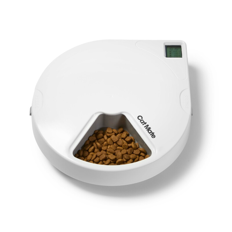 Cat Mate Futterautomat mit digitalem Timer für fünf Mahlzeiten (C500)