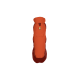 Helle orange Hundejacke mit Kapuze und Tasche, mit einem Logo auf der Rückseite, entworfen für Wärme und Komfort.