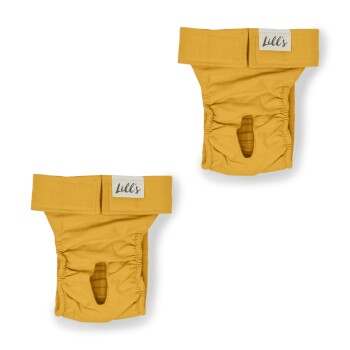 2er Pack Läufigkeitshöschen aus Bio-Baumwolle "Lou" gelb XS