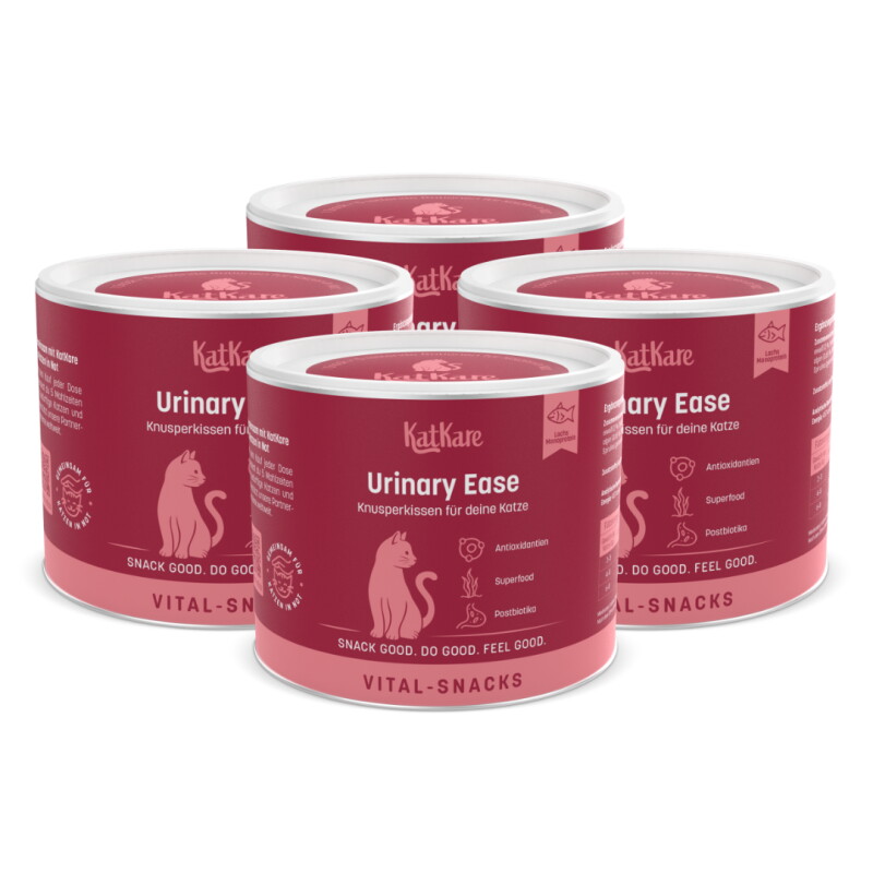 KatKare Vital Snacks Urinary Ease - Knusperkissen für das Harnwegssystem Deiner Katze mit blasenschützenden Wirkstoffen, Superfoods, Postbiotika...