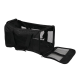 Sac de transport pour animaux de compagnie noir avec des panneaux en maille pour la ventilation, comportant une ouverture zippée et des poignées robustes pour un transport facile.