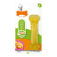 Flexibles Hundekauspielzeug in Knochenform, mit Hühnchen-Geschmack, beschriftet "Dog Moderate Chew", geeignet für Hunde von 0-11 kg.