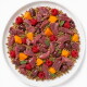 Dose mit Haustierfutter mit der Aufschrift 'Fasan mit Buchweizen', die Kürbis und Himbeeren zeigt, hebt ein einzelnes Protein, Verdaulichkeit und Getreidefreiheit hervor.