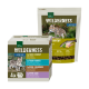 Real Nature Wilderness Haustierfutterverpackung: eine Box mit vier 100g "Erwachsenen" Portionen in "True Country" und "Fresh Water", plus eine 300g Tüte mit einem Katzenbild.