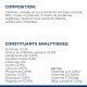 Informations nutritionnelles sur les aliments pour animaux, détaillant la composition et les constituants analytiques, y compris les protéines, les graisses et les vitamines.