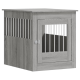 Holz-Haustierbox mit weißen vertikalen Stäben und einer vorderen Türverriegelung, für den Innenbereich konzipiert.
